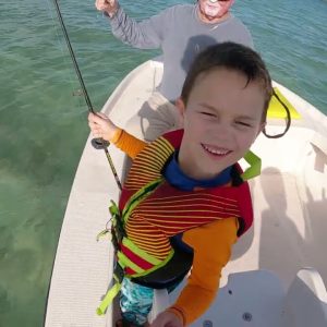5 Year old Felix catching Bonefish with his Papa!