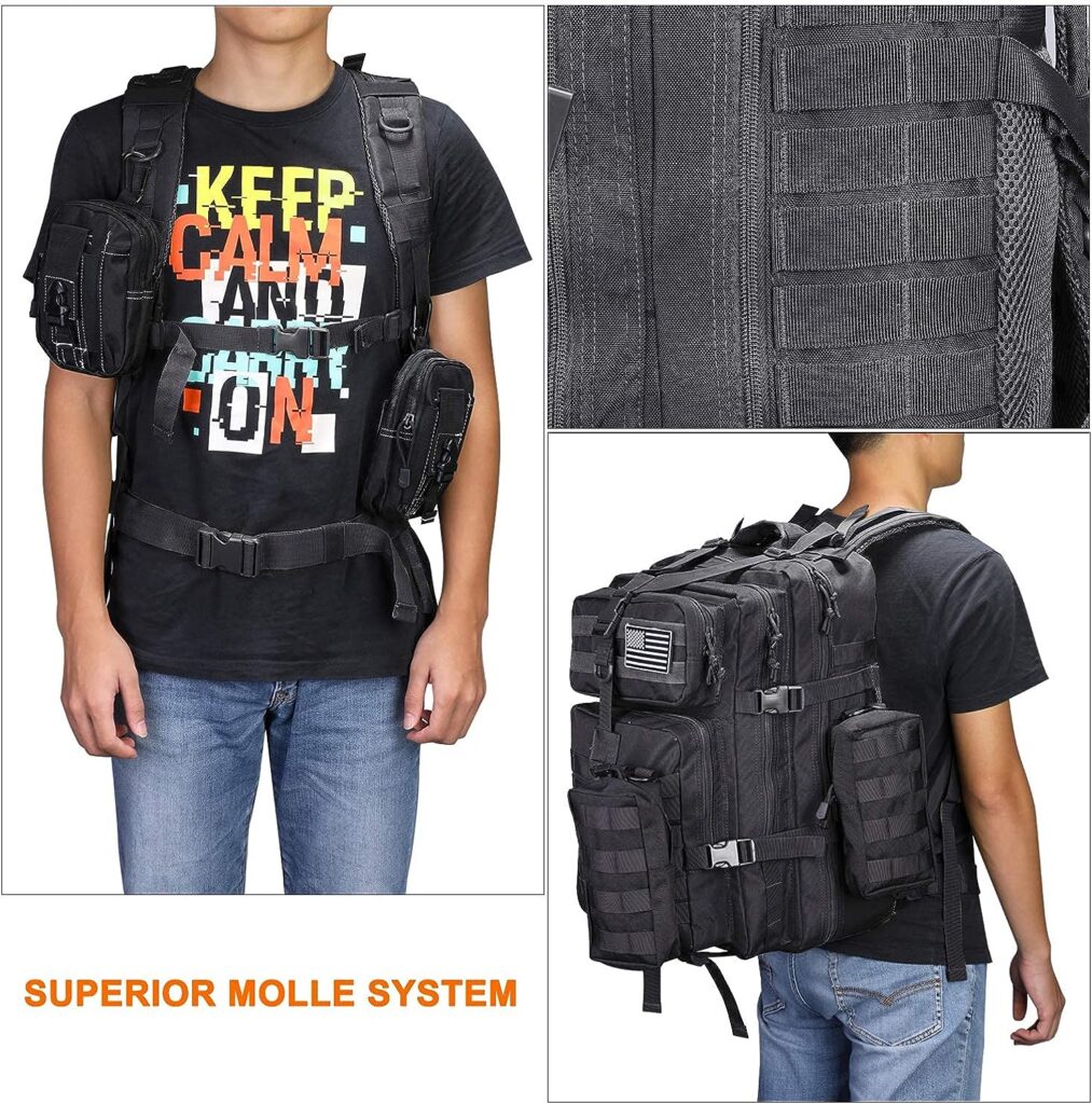 40L Military Tactical Shoulder Backpack for Assault Survival Molle Bag Pack Fishing Backpack for Tackle Storage