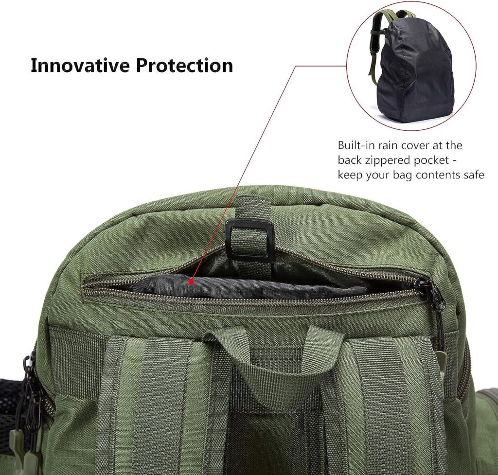 BASSDASH Fishing Tackle Backpack Water Resistant Lightweight Tactical Bag Soft Tackle Box with Rod Holder and Protective Rain Cover
