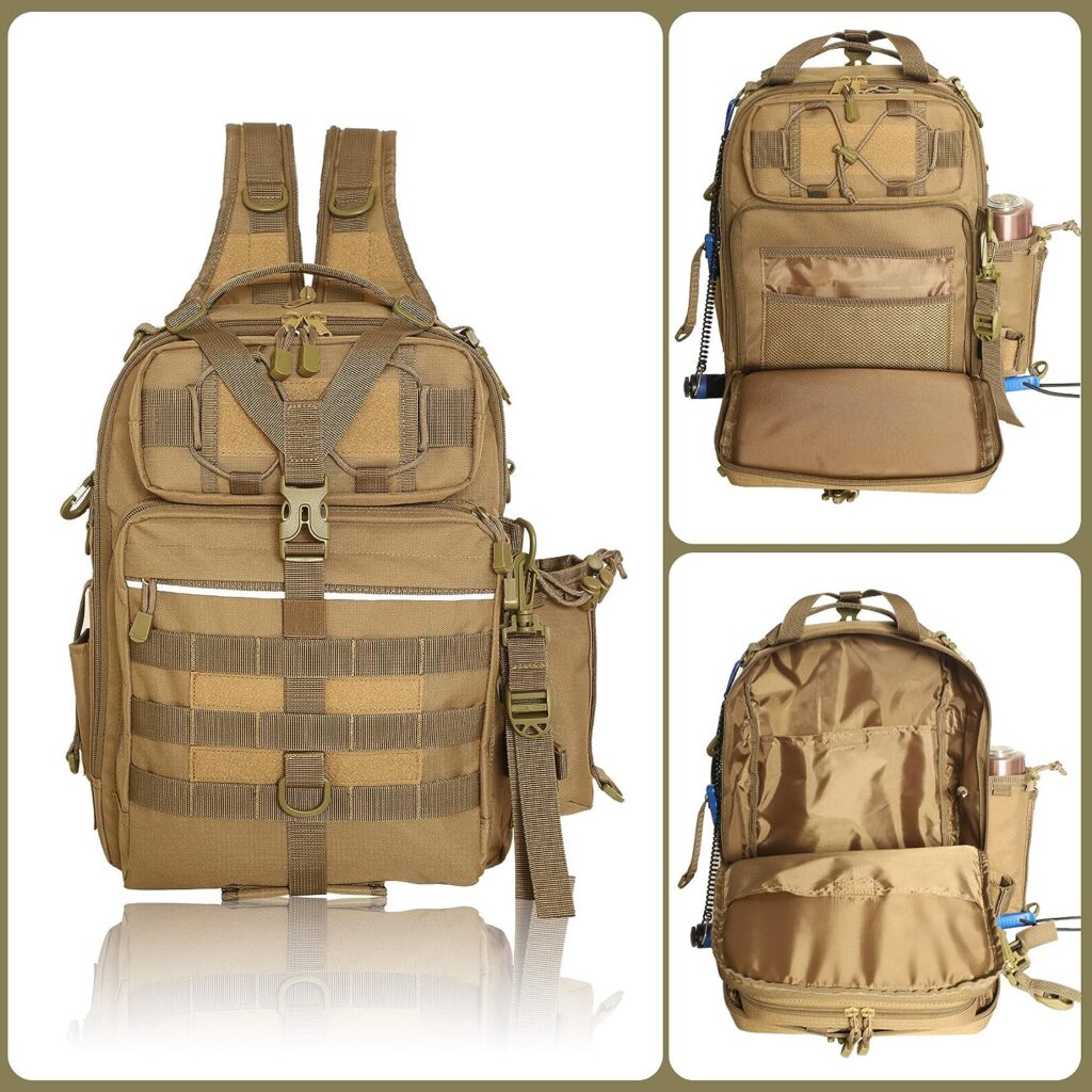 BLISSWILL Fishing Backpack with Rod Holder Fishing Tackle Bag Fishing Gear Bag