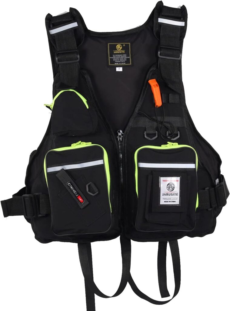 JKSPORTS Fishing Vest Safety Life Jacket for Swimming Sailing Boating Kayak Floating Multifunction for Men and Women Vest/Kayak