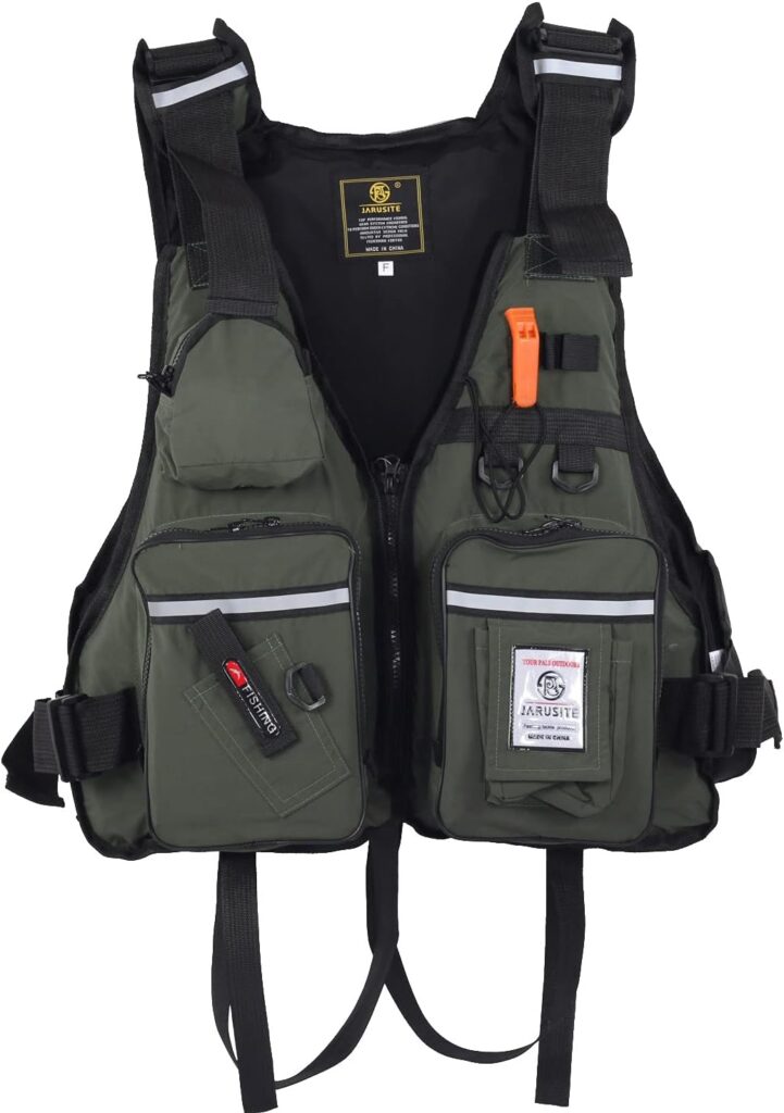 JKSPORTS Fishing Vest Safety Life Jacket for Swimming Sailing Boating Kayak Floating Multifunction for Men and Women Vest/Kayak