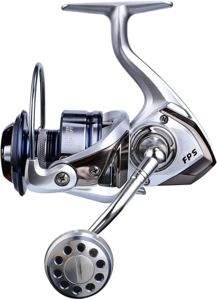 Accuretta Spinning Fishing Reel, 13+1BB Saltwater Spinning Reel, Ultra Smooth Powerful Saltwater Fishing Reels, 5.2:1/4.7:1 Gear Ratio Waterproof and Rustproof Large db Fishing Reels Spinning