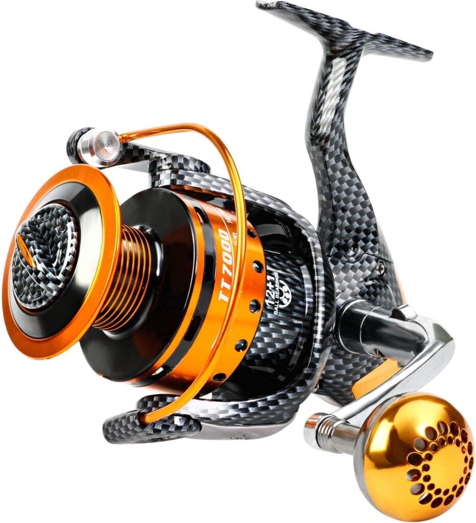 Burning Shark Fishing Reels- 12+1 BB, Light and Smooth Spinning Reels, Powerful Carbon Fiber Drag, Saltwater and Freshwater Fishing