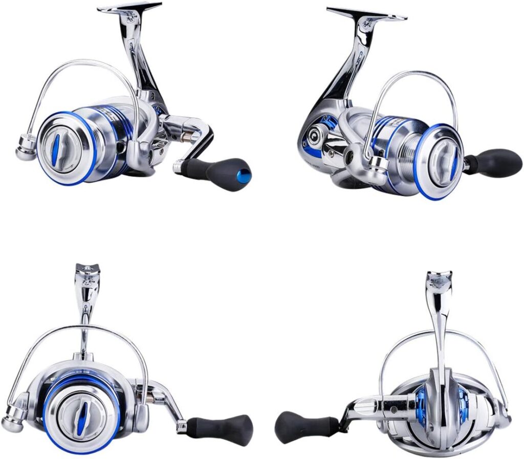 Diwa Spinning Fishing Reels for Saltwater Freshwater 3000 4000 5000 6000 7000 Spools Ultra Smooth Ultralight Powerful Trout Bass Carp Gear Stainless Ball Bearings Metal Body Ice Fishing Reels