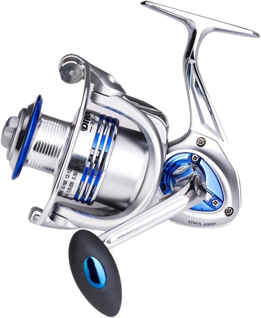 Diwa Spinning Fishing Reels for Saltwater Freshwater 3000 4000 5000 6000 7000 Spools Ultra Smooth Ultralight Powerful Trout Bass Carp Gear Stainless Ball Bearings Metal Body Ice Fishing Reels