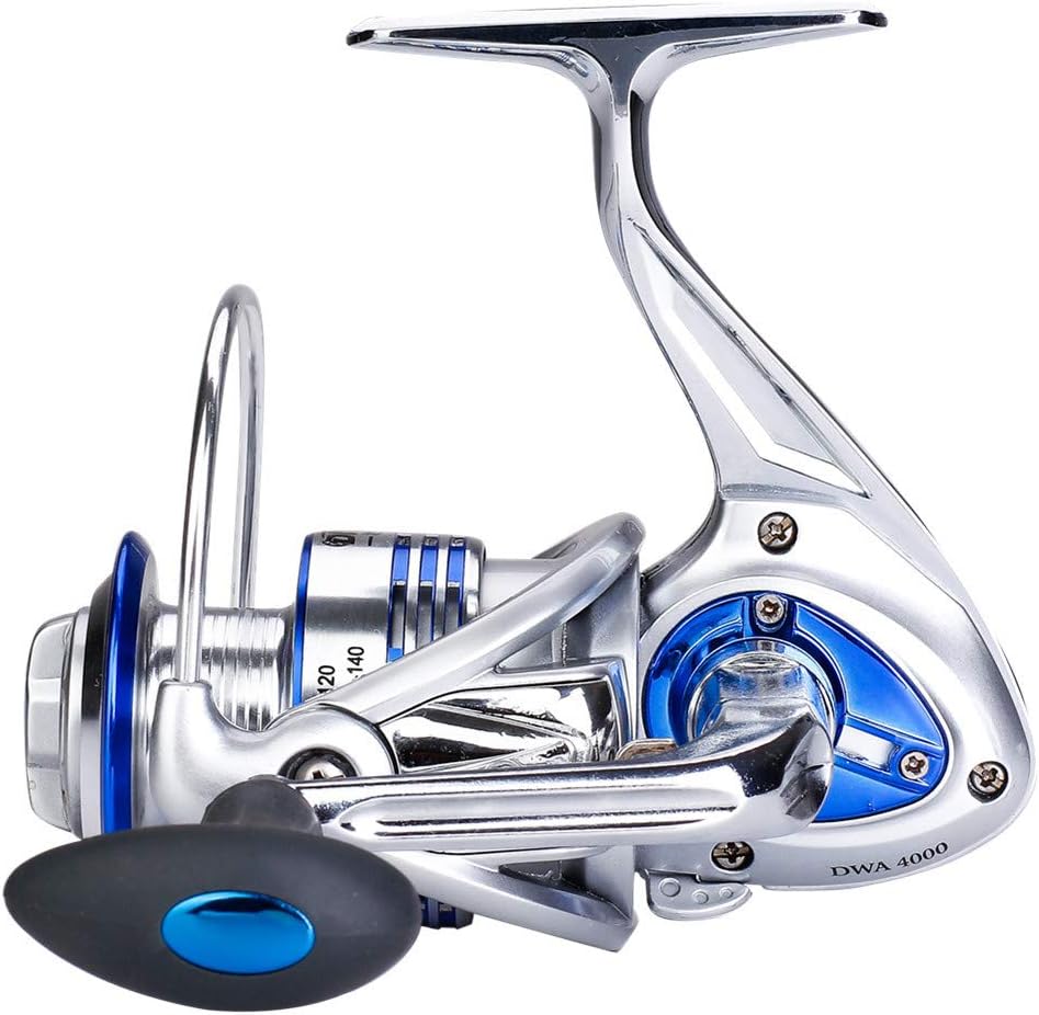 Diwa Spinning Fishing Reels for Saltwater Freshwater 3000 4000 5000 6000 7000 Spools Ultra Smooth Ultralight Powerful Trout Bass Carp Gear Stainless Ball Bearings Metal Body Ice Fishing Reels