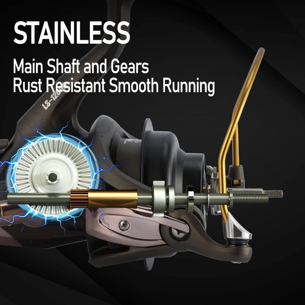 Dr.Fish Long Shot Spinning Reel, Saltwater Fishing Reel 10000/12000 Surf Fishing Reel, 13+1 BBS, 48LB Max Drag, Ultra High Capacity, Heavy Duty Long Cast Offshore Trolling Reel Surf Casting