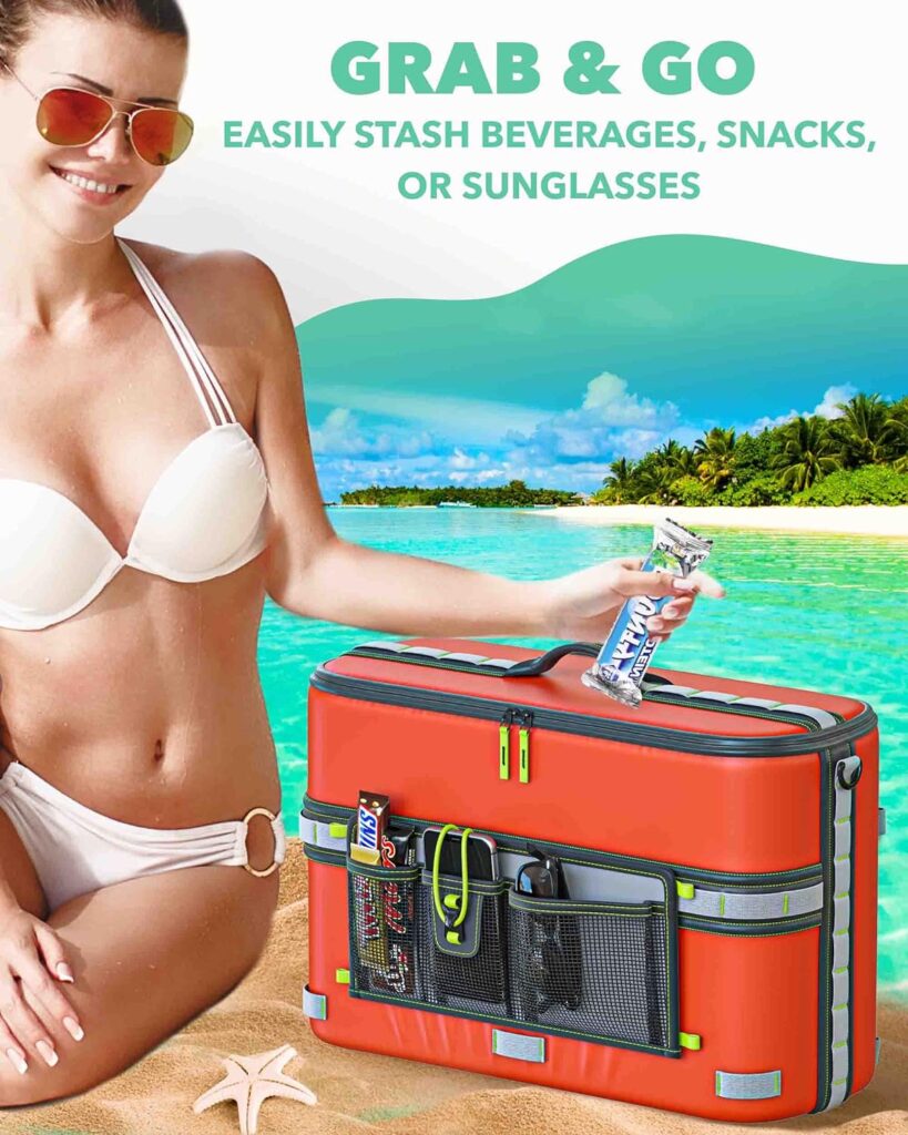Skywin Kayak Cooler Behind Seat - Waterproof Kayak Seat Back Cooler for Kayaks - Compatible with Lawn-Chair Style Seats, Kayak Accessories Stores Drinks and Keeps Them Cool All Day Kayaking