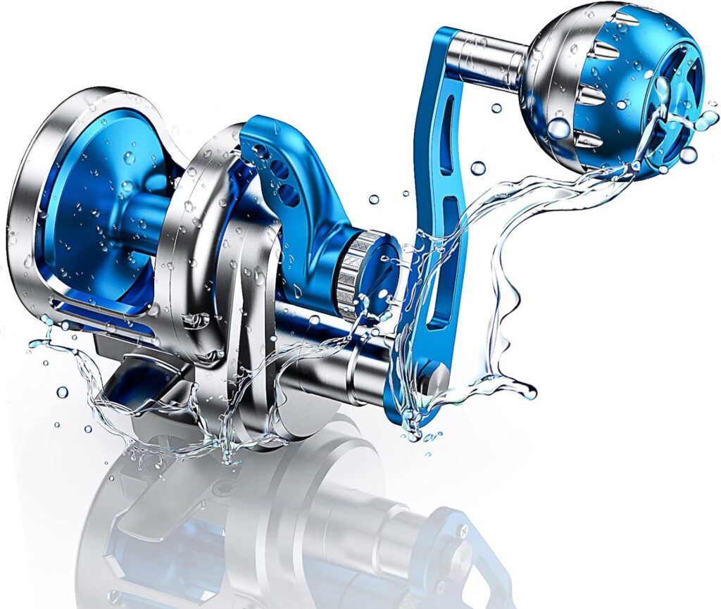 Slow Pitch Jigging Reels 66lbs Slow Jigging Reel Saltwater 6.3:1, 9BB+2RB Jigging Reel Saltwater Conventional Reels