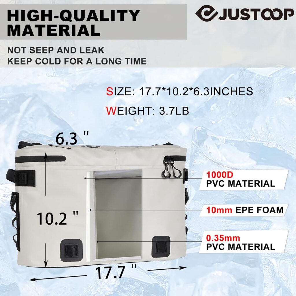 JUSTOOP Kayak Cooler Behind Seats Waterproof Kayak Seat Back Coolers for Kayaking, Beaches, Paddleboarding, Kayak Cooler Bags with Leakproof Material for Keeping Drinks Cool All Day