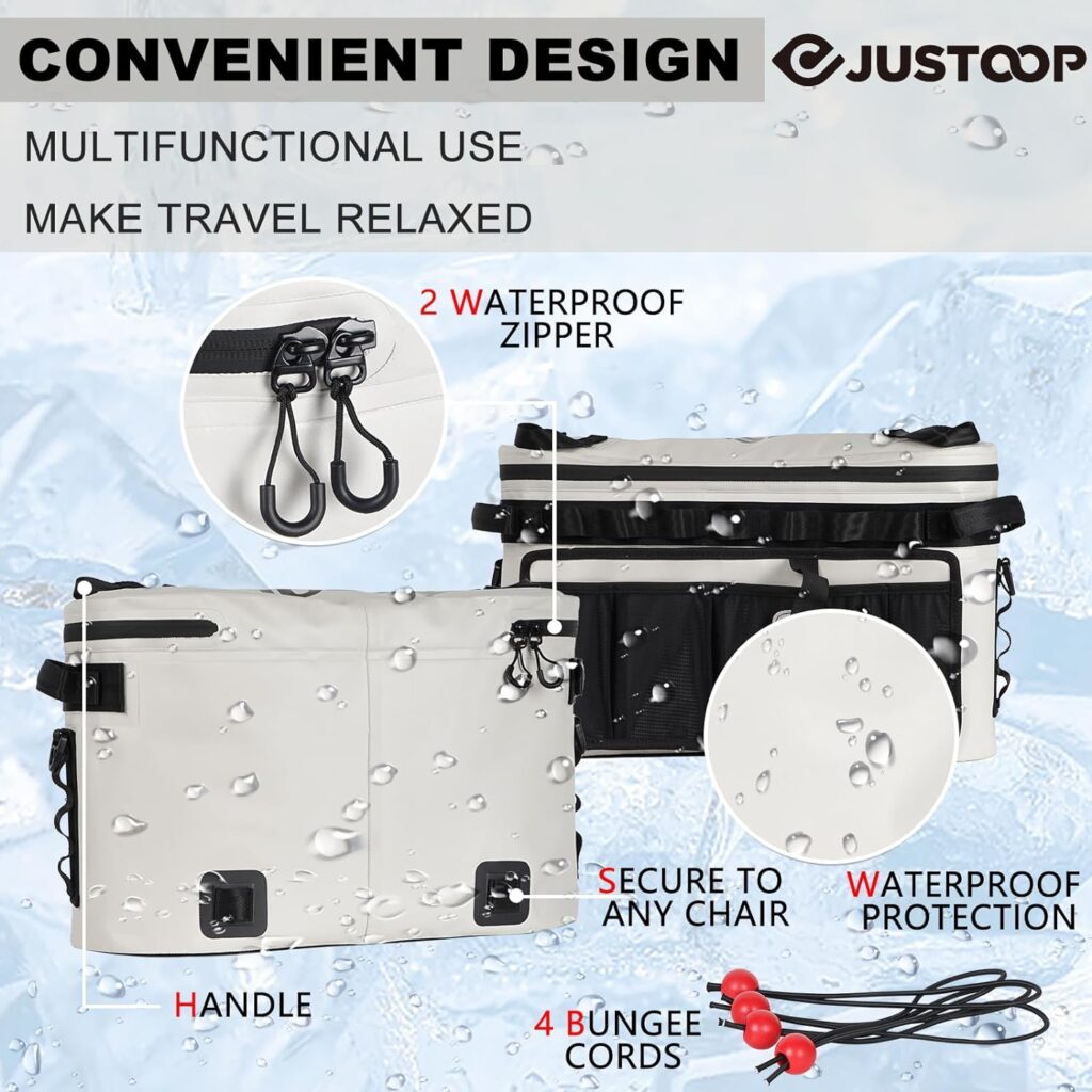 JUSTOOP Kayak Cooler Behind Seats Waterproof Kayak Seat Back Coolers for Kayaking, Beaches, Paddleboarding, Kayak Cooler Bags with Leakproof Material for Keeping Drinks Cool All Day