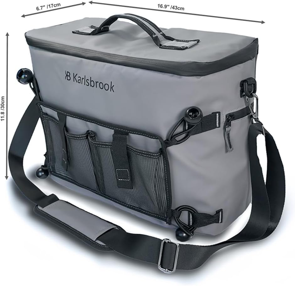 Karlsbrook Kayak Cooler Behind Seat - Waterproof Insulated Kayak Seat Cooler Bag - Kayak Accessories for Kayaking, Camping, Beach, Fishing, Travel, Shopping, Outdoors with Dry Bag Phone Pouch