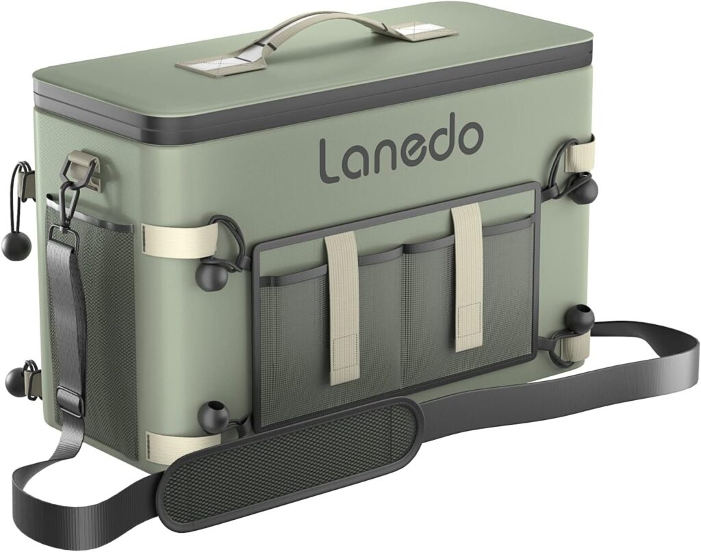 Lanedo 34-Can Soft-Sided Cooler - Collapsible, Leak-Proof, Use as a Beach Cooler, Soft Ice Bag, Ice Chest, or Travel Cooler for Food Shopping, Camping, Kayaking, Fishing, and Multi-Person Lunch Bag.