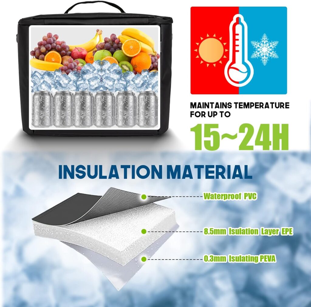 LI LIBZAKI Kayak Cooler - Waterproof Cooler for Kayaking Compatible with Lawn-Chair Style Seats, Kayak Accessories Cooler Bag, Leak Proof Zipper, Portable Ice Chest Cooler Black/Gray/Orange