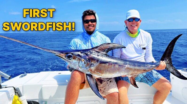 He Finally Caught His First Swordfish!