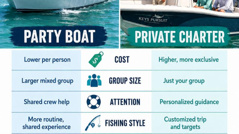 Party Boat vs Private Fishing Charter in the Florida Keys